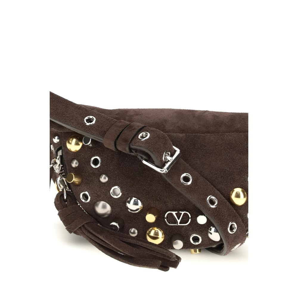 Valentino Garavani Brown  Leather Bos Taurus Shoulder Bag