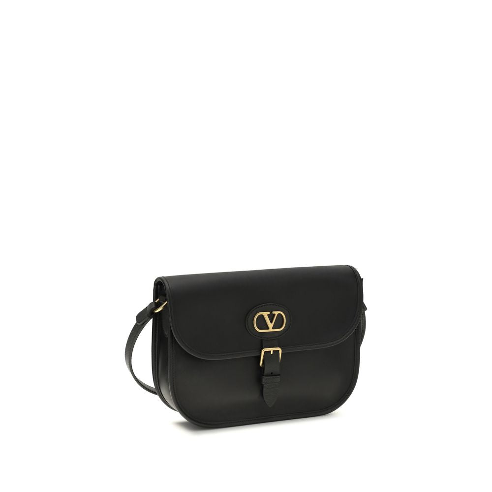 Valentino Garavani Black  Leather Bos Taurus Shoulder Bag