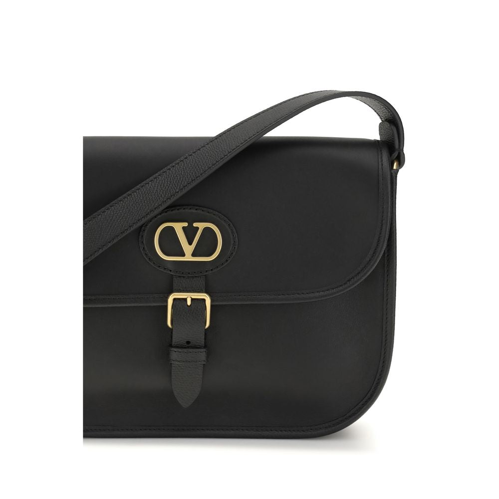 Valentino Garavani Black  Leather Bos Taurus Shoulder Bag