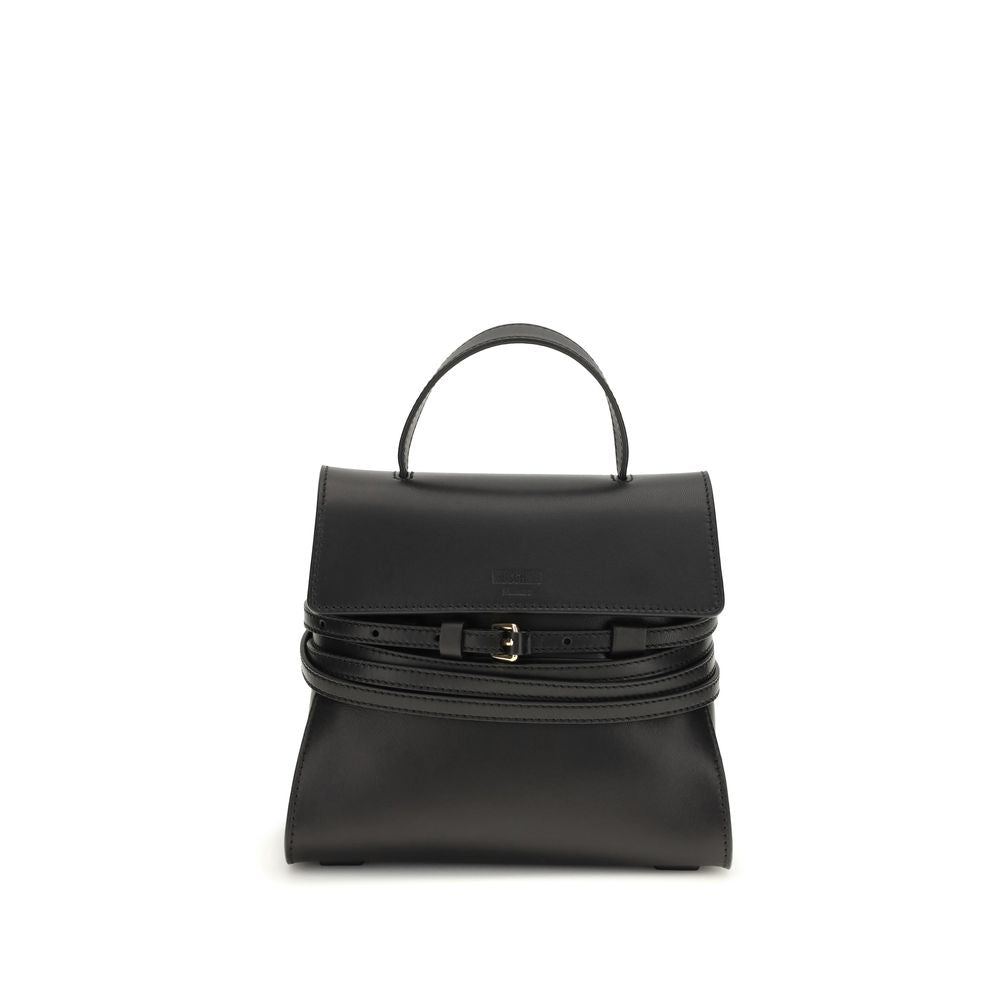 Moschino Black  Leather Bos Taurus Handbag