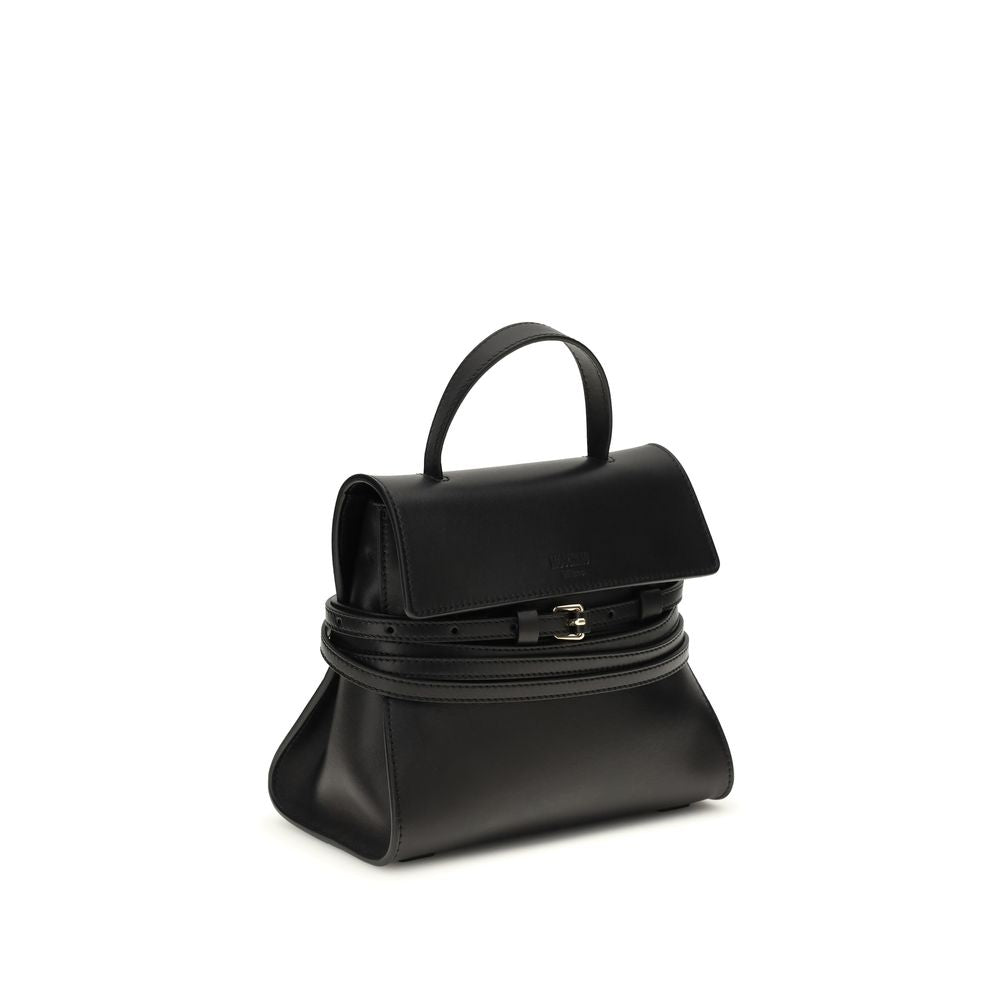 Moschino Black  Leather Bos Taurus Handbag