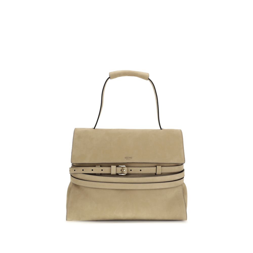Moschino Beige  Leather Bos Taurus Handbag