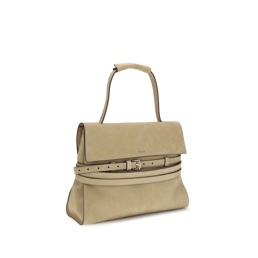Moschino Beige  Leather Bos Taurus Handbag
