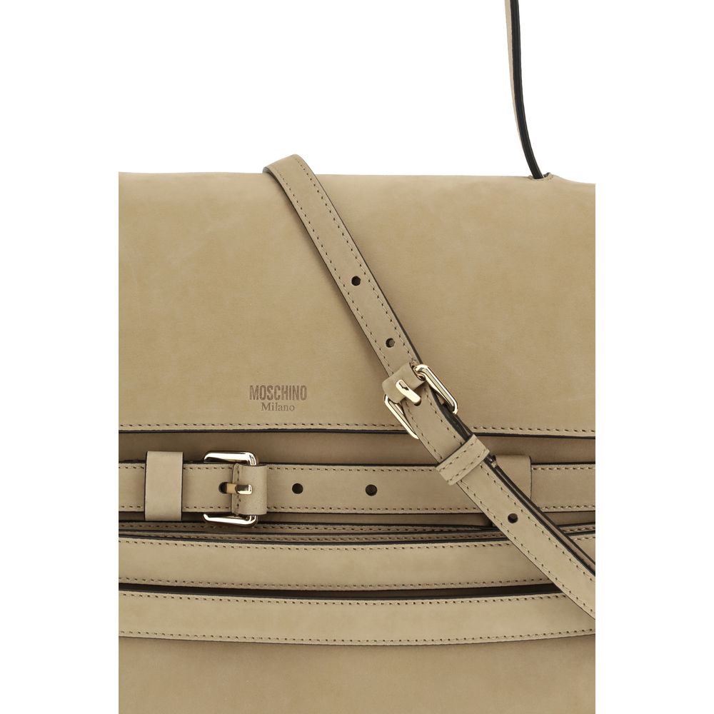 Moschino Beige  Leather Bos Taurus Handbag