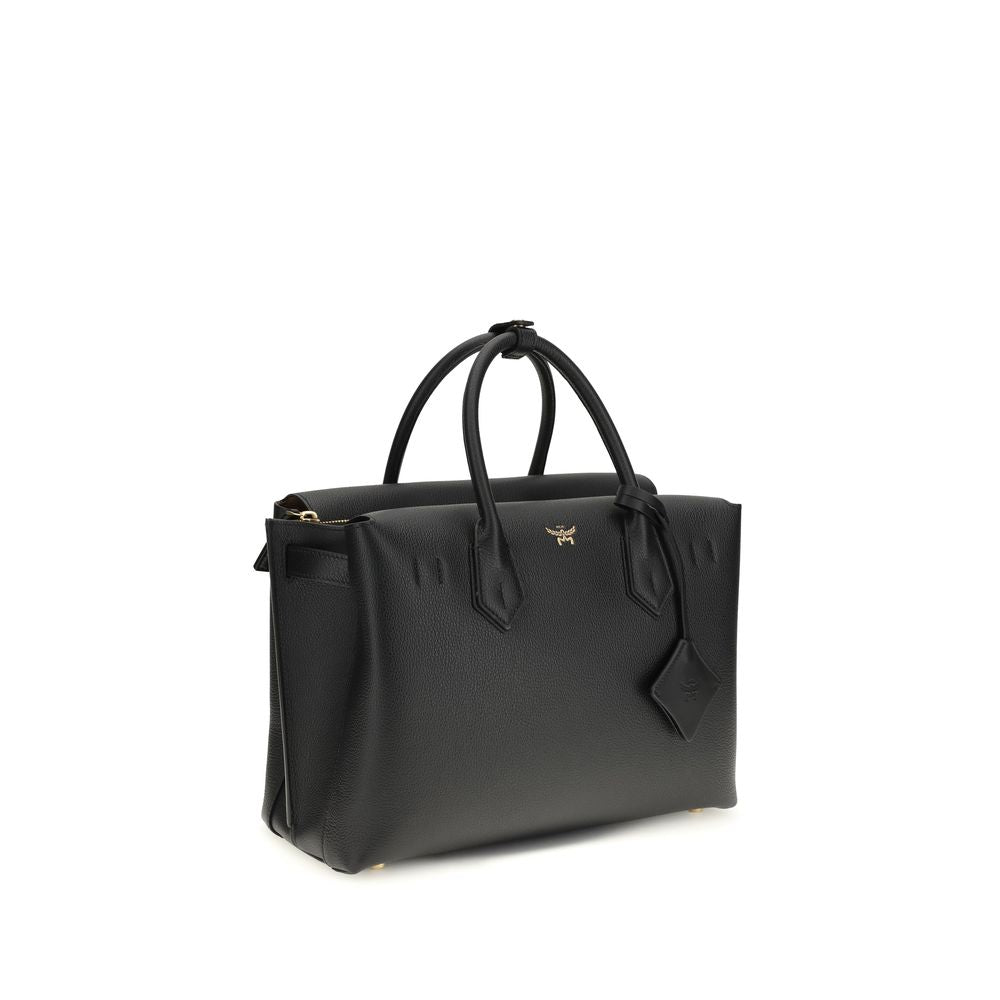 MCM Black  Leather Bos Taurus Shoulder Bag