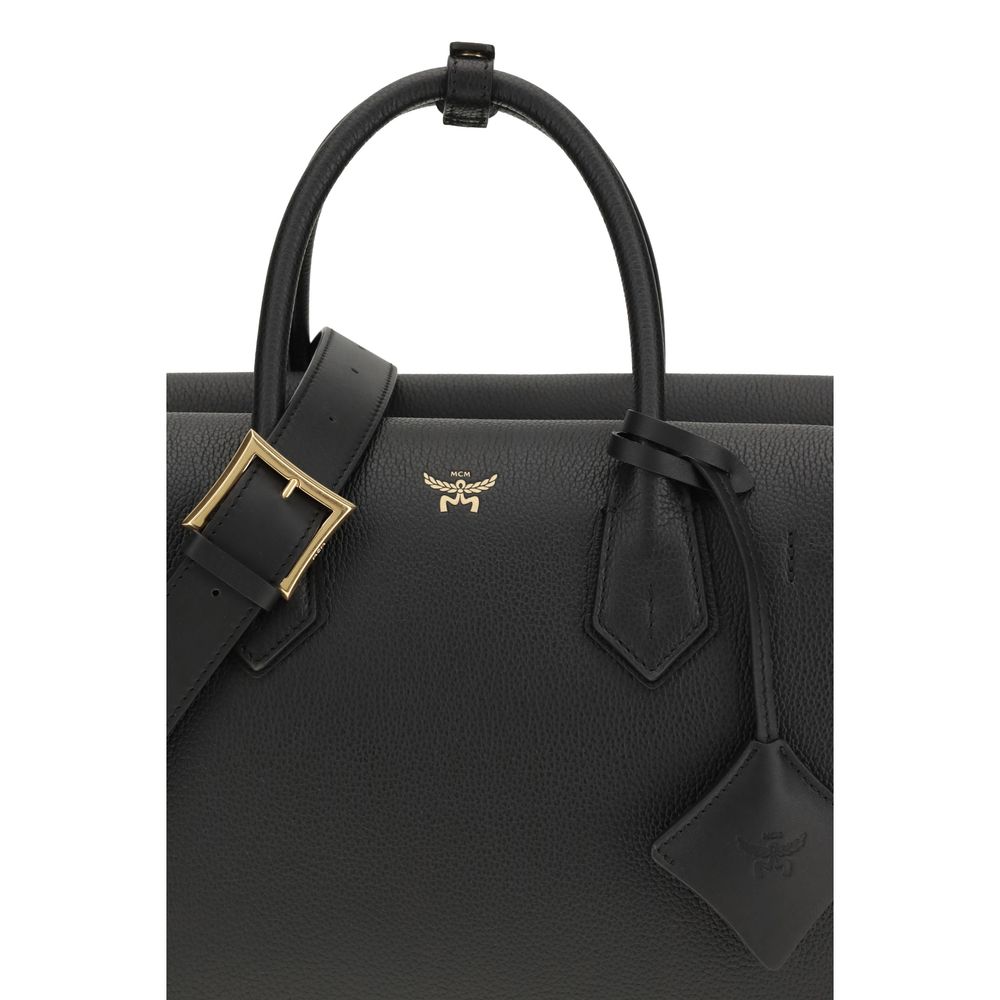 MCM Black  Leather Bos Taurus Shoulder Bag
