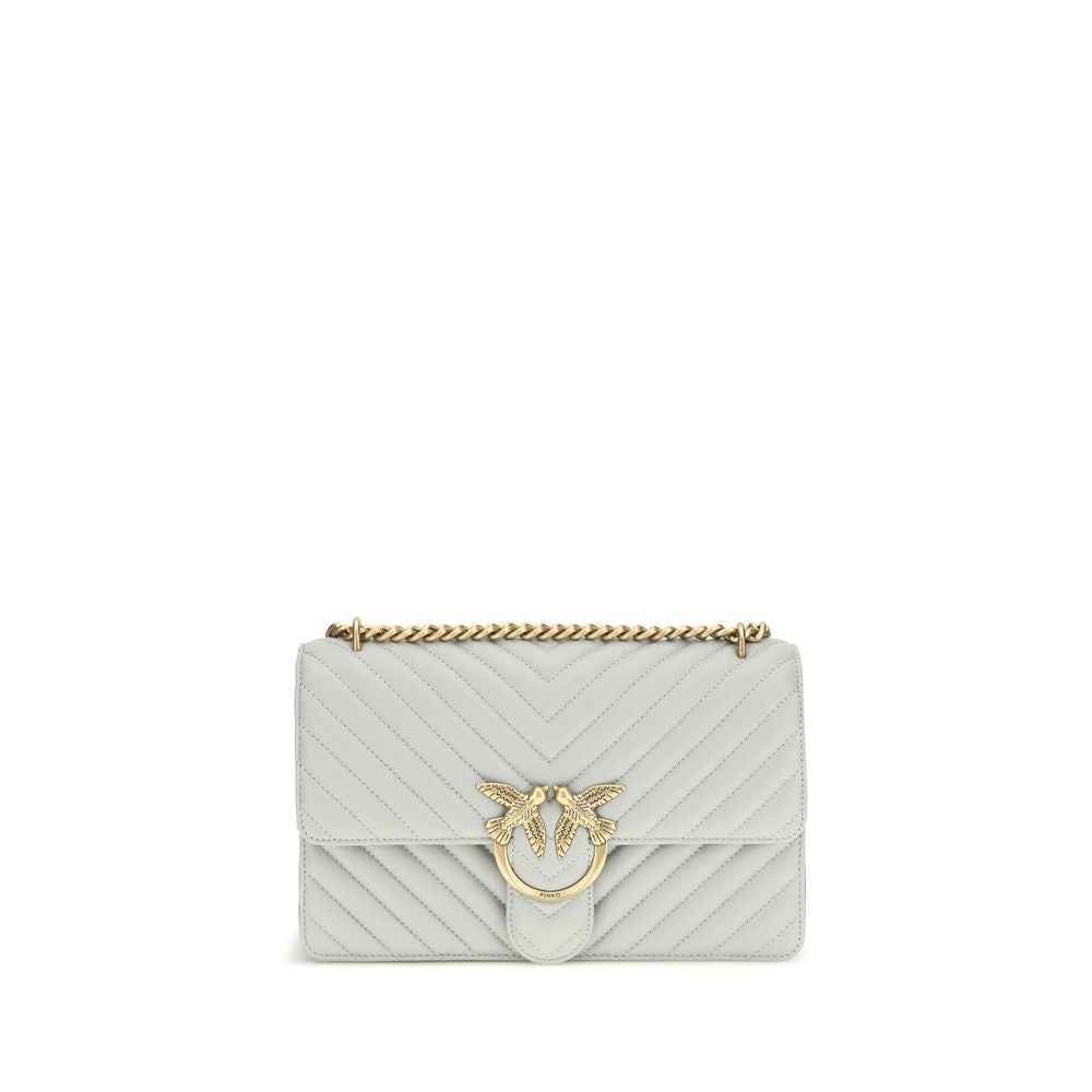 PINKO Gray  Leather Bos Taurus Shoulder Bag