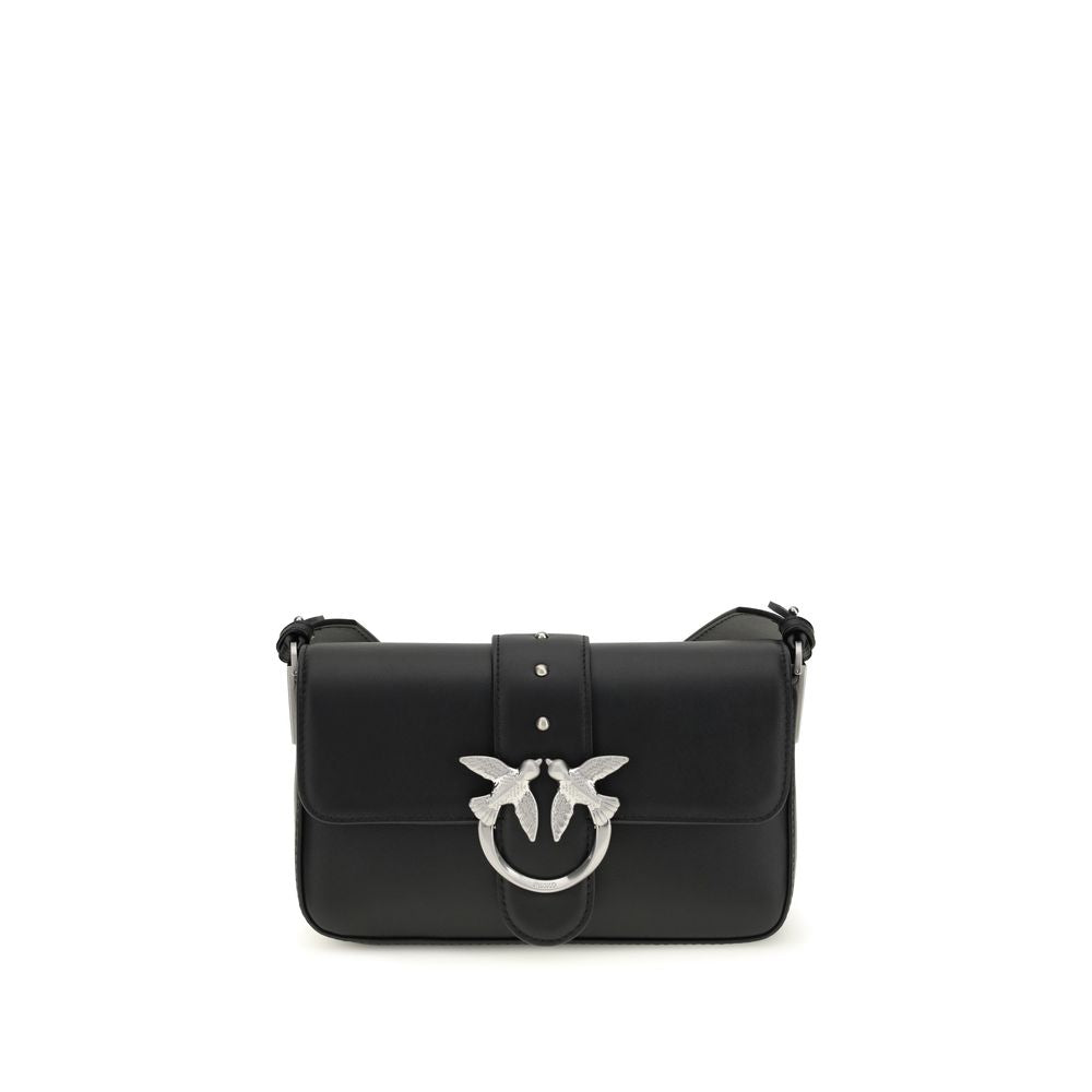 PINKO Black  Leather Bos Taurus Shoulder Bag