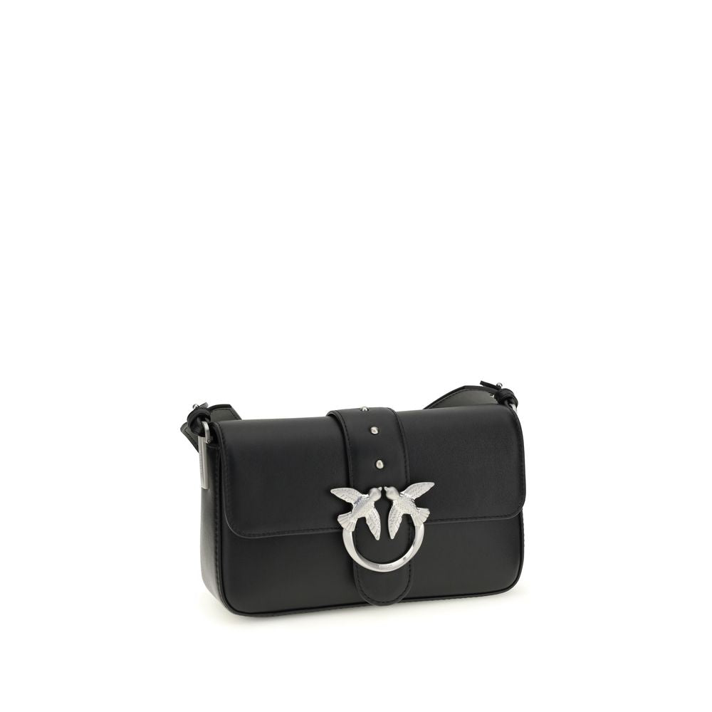 PINKO Black  Leather Bos Taurus Shoulder Bag