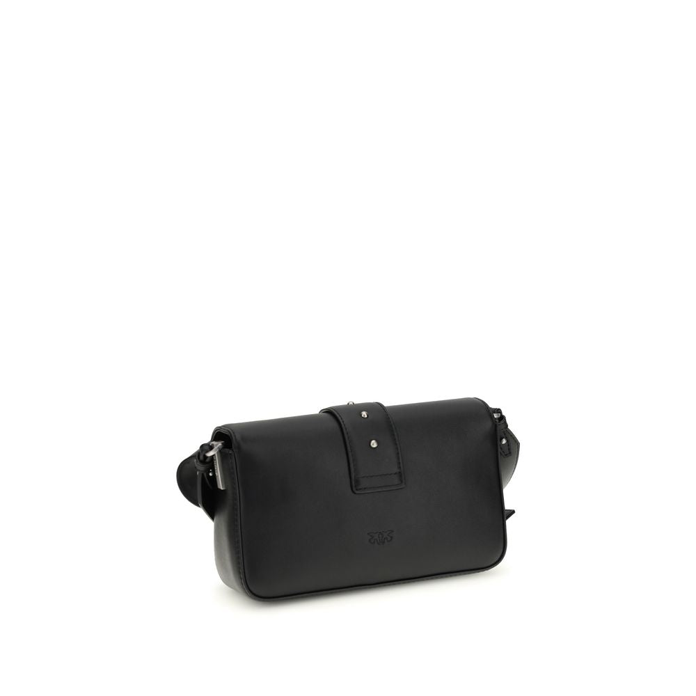 PINKO Black  Leather Bos Taurus Shoulder Bag