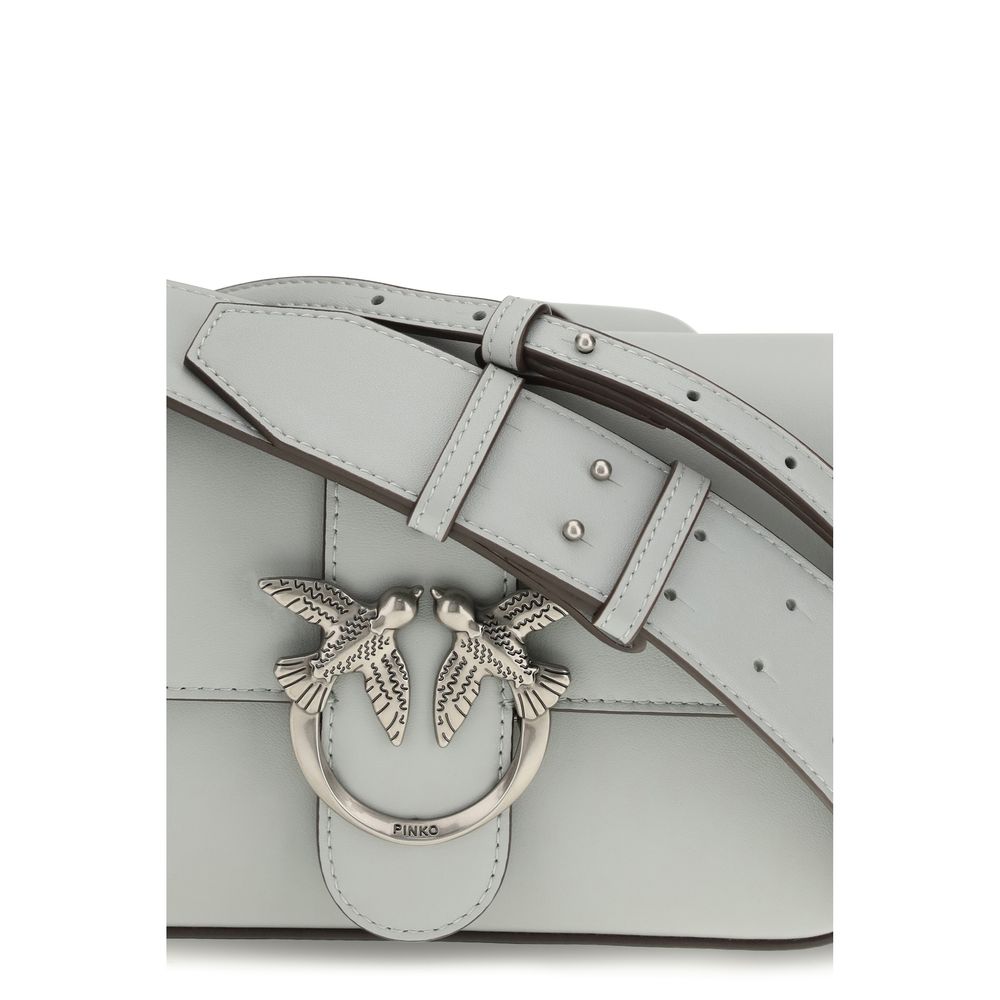 PINKO Gray  Leather Bos Taurus Shoulder Bag