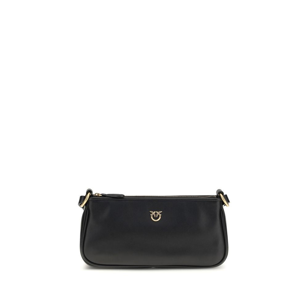 PINKO Black  Leather Bos Taurus Shoulder Bag