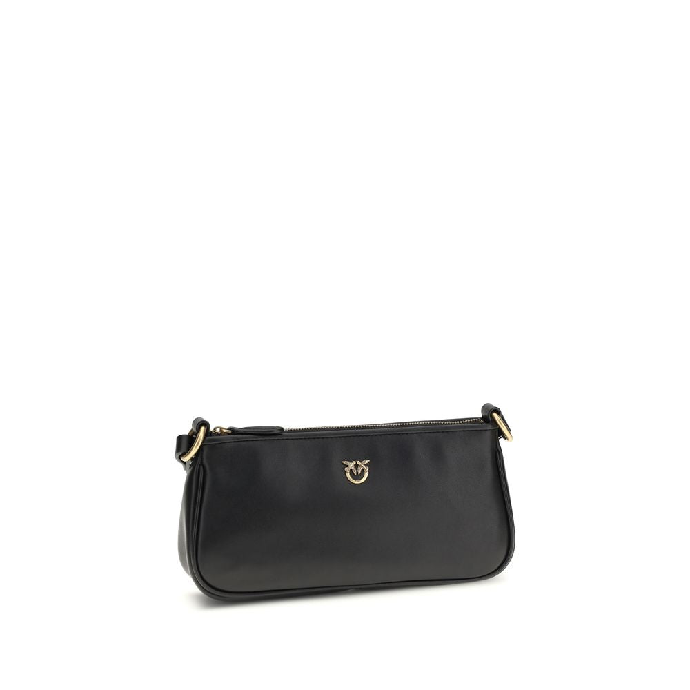 PINKO Black  Leather Bos Taurus Shoulder Bag