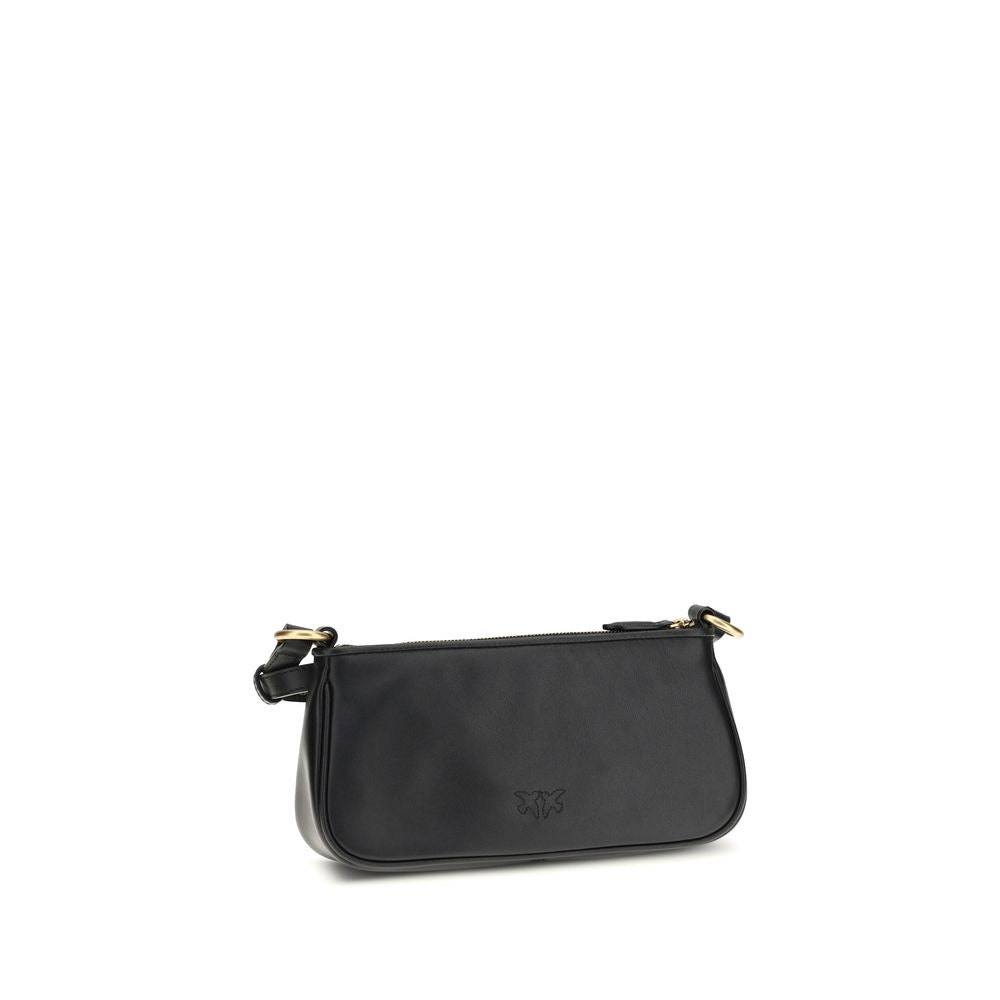 PINKO Black  Leather Bos Taurus Shoulder Bag