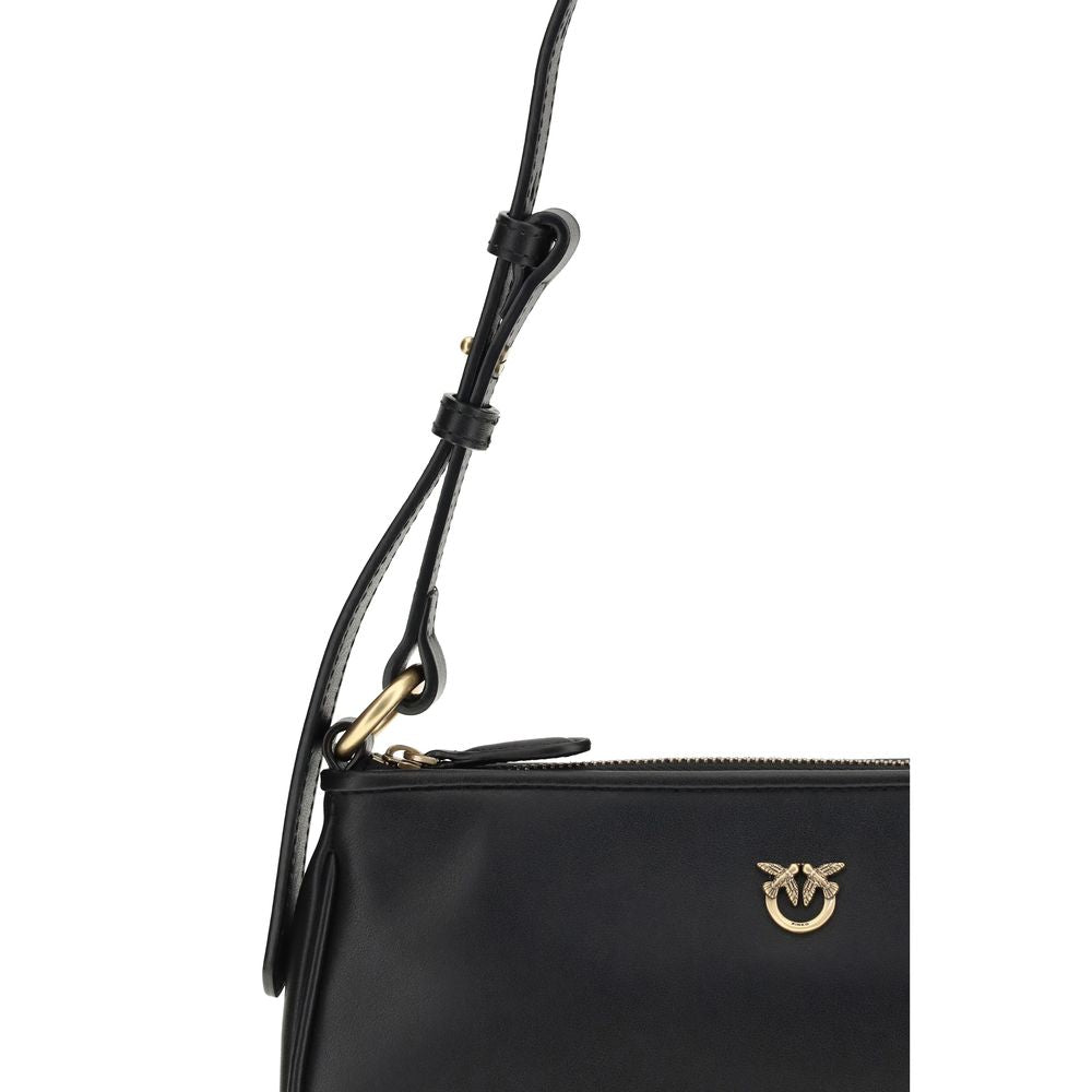 PINKO Black  Leather Bos Taurus Shoulder Bag
