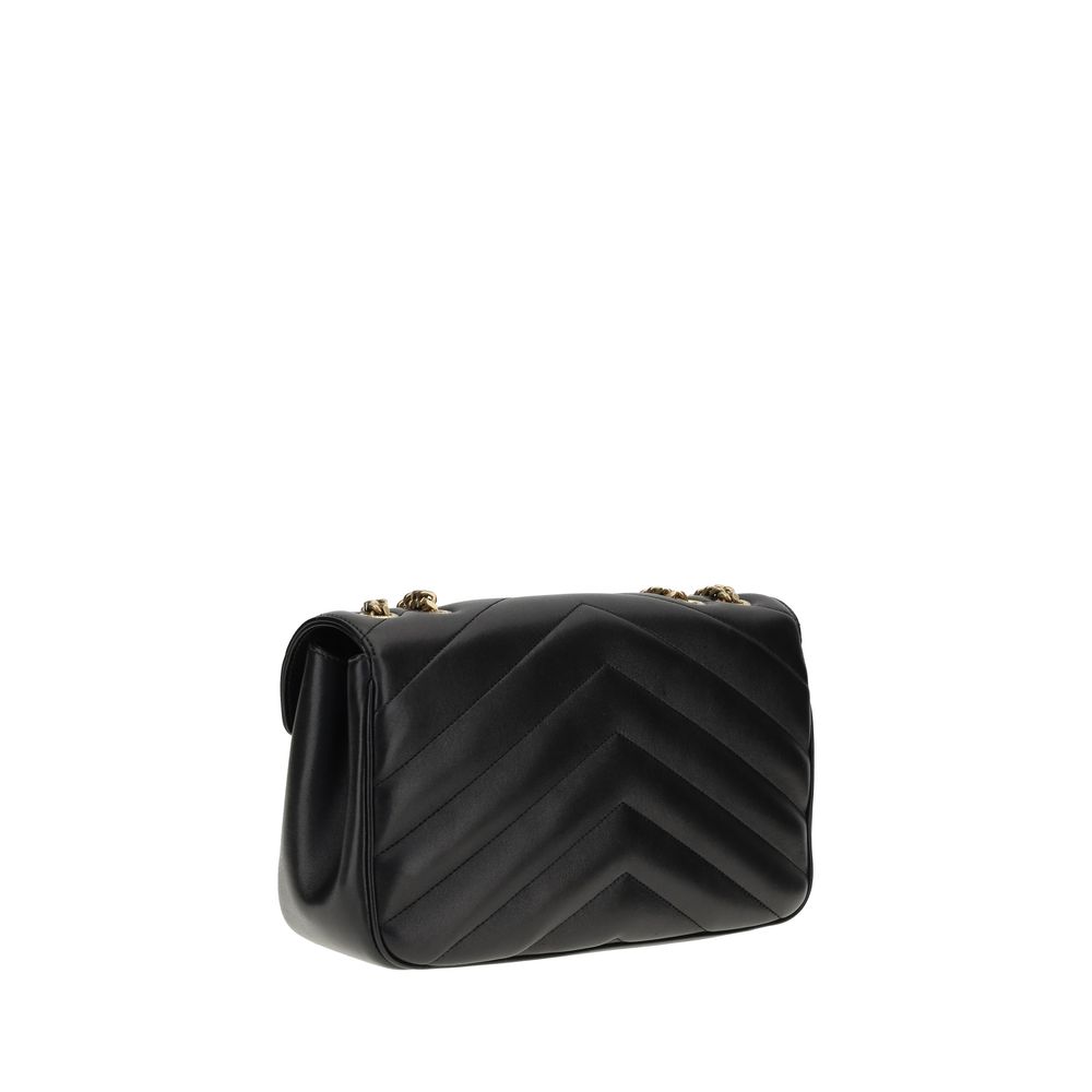 Saint Laurent Black  Leather Bos Taurus Shoulder Bag