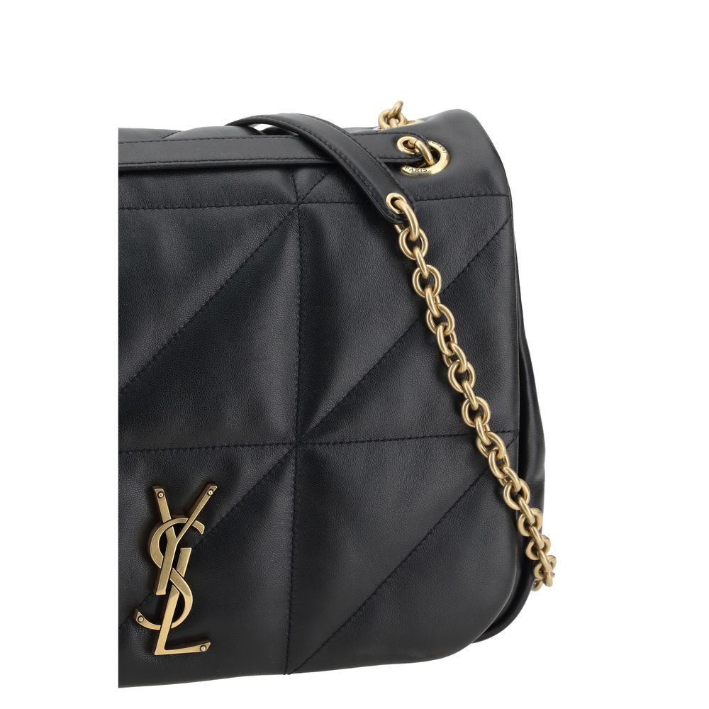 Saint Laurent Black  Leather Bos Taurus Shoulder Bag