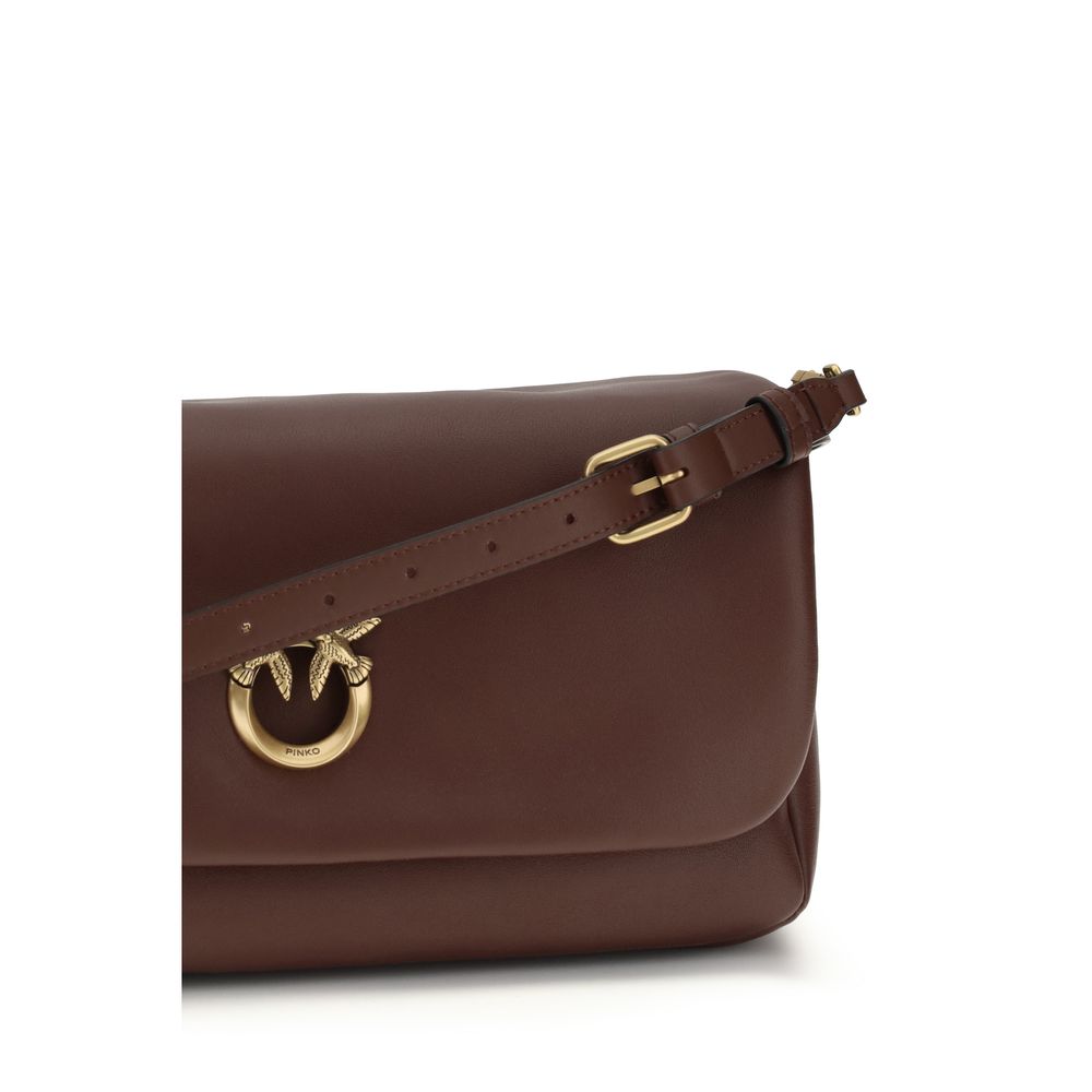 PINKO Brown  Leather Bos Taurus Shoulder Bag