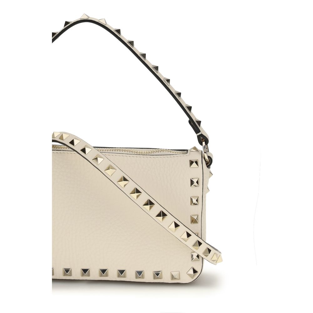 Valentino Garavani Cream  Leather Bos Taurus Shoulder Bag