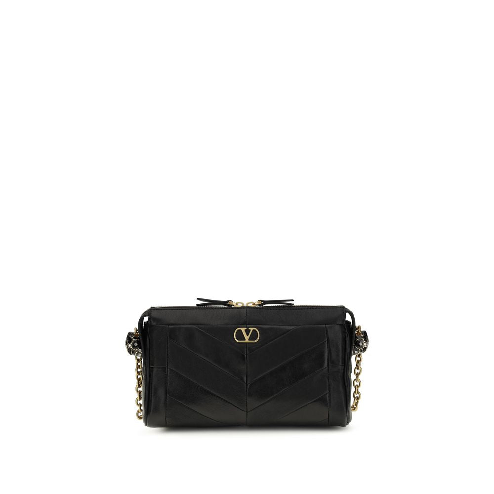 Valentino Garavani Black  Leather Bos Taurus Shoulder Bag