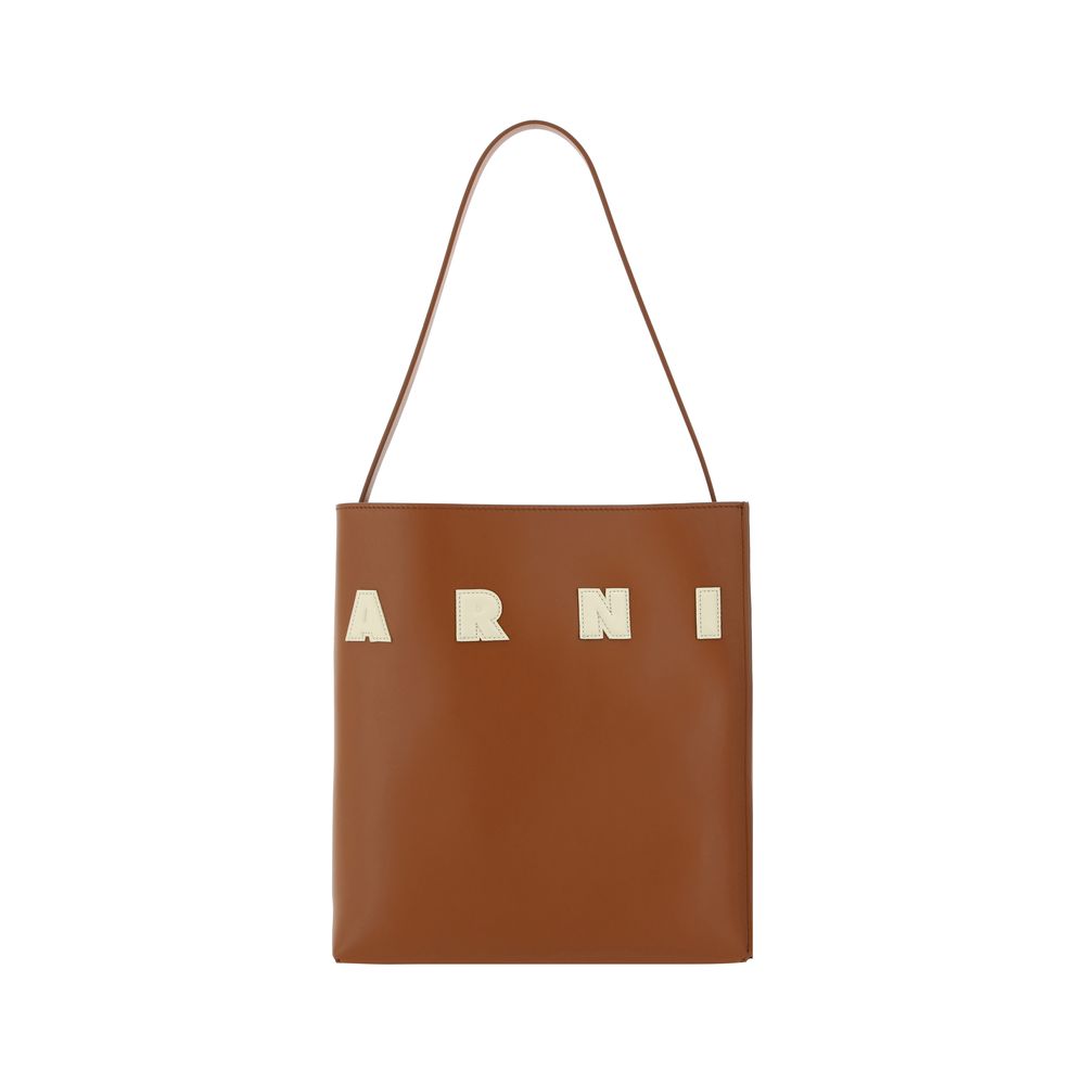 Marni Brown  Leather Bos Taurus Shoulder Bag