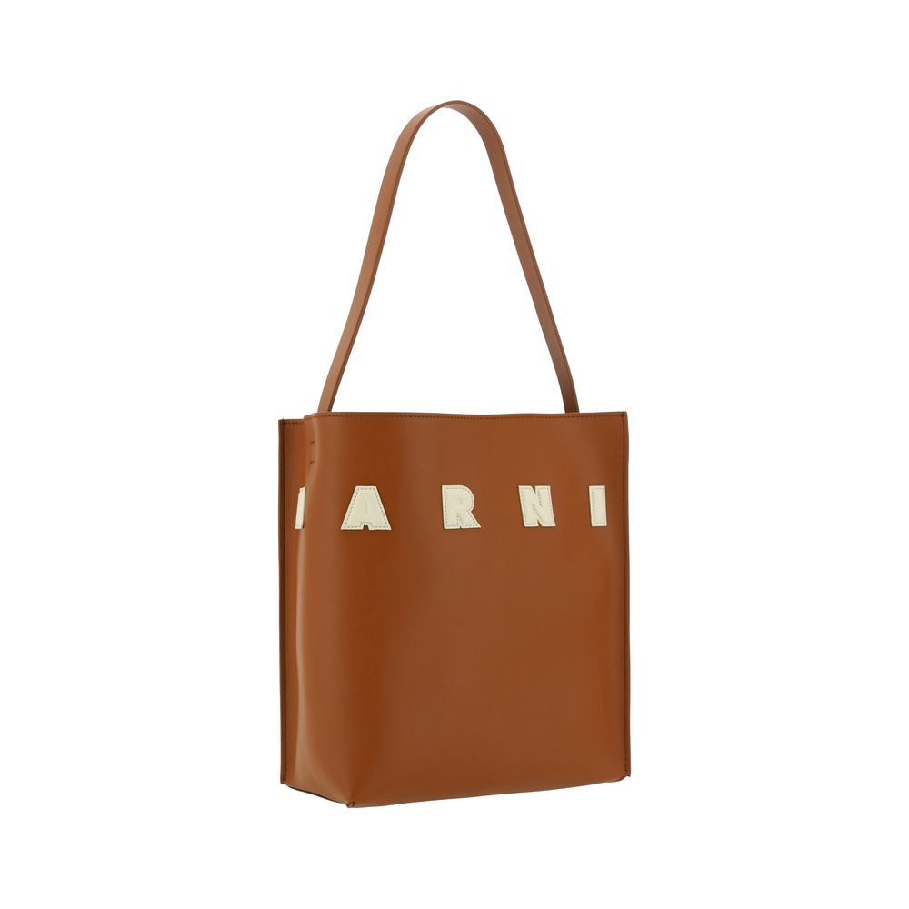 Marni Brown  Leather Bos Taurus Shoulder Bag