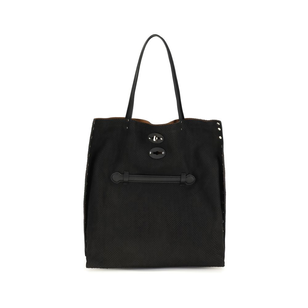 Zanellato Black  Leather Bos Taurus Handbag
