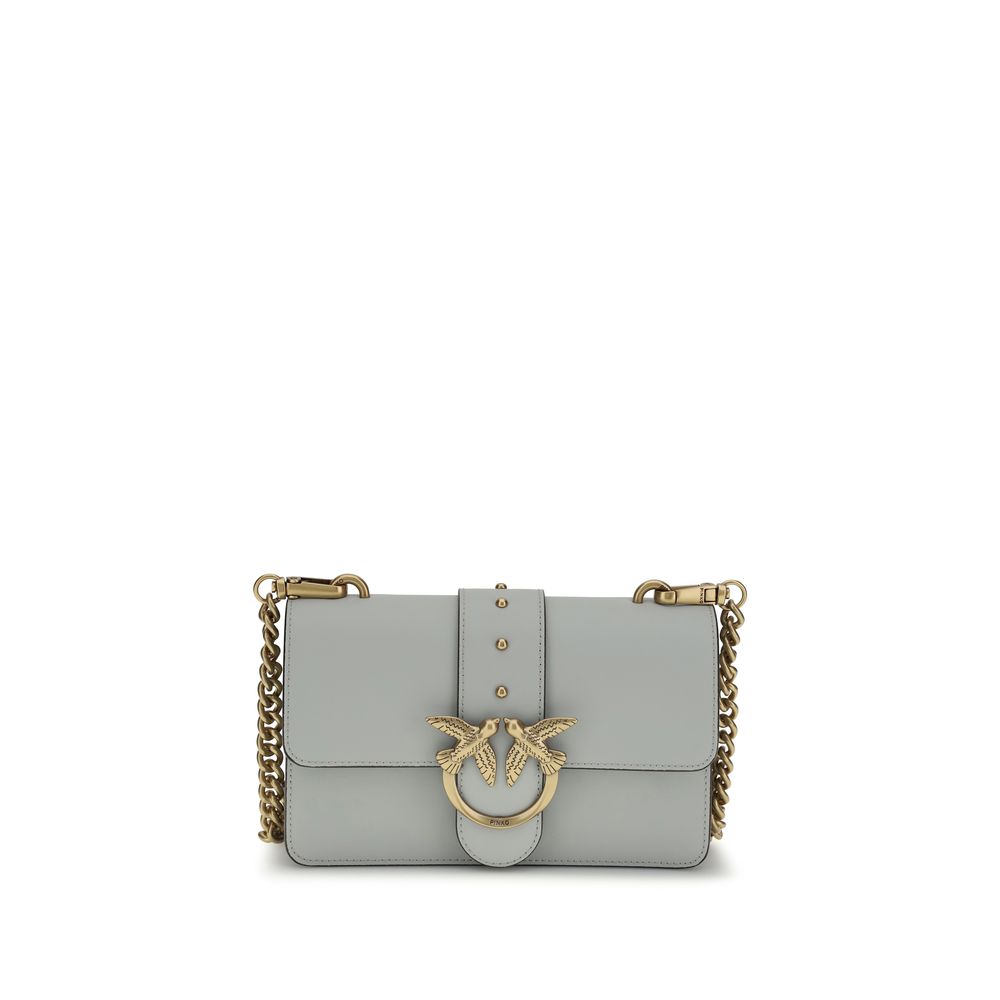 PINKO Gray  Leather Bos Taurus Shoulder Bag