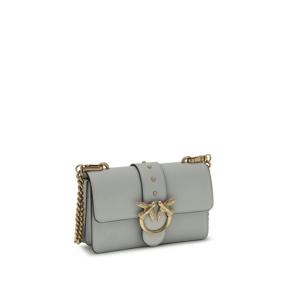 PINKO Gray  Leather Bos Taurus Shoulder Bag
