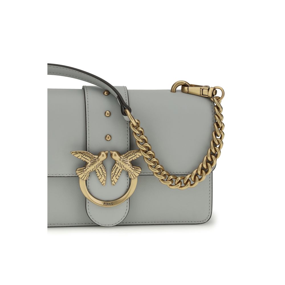 PINKO Gray  Leather Bos Taurus Shoulder Bag