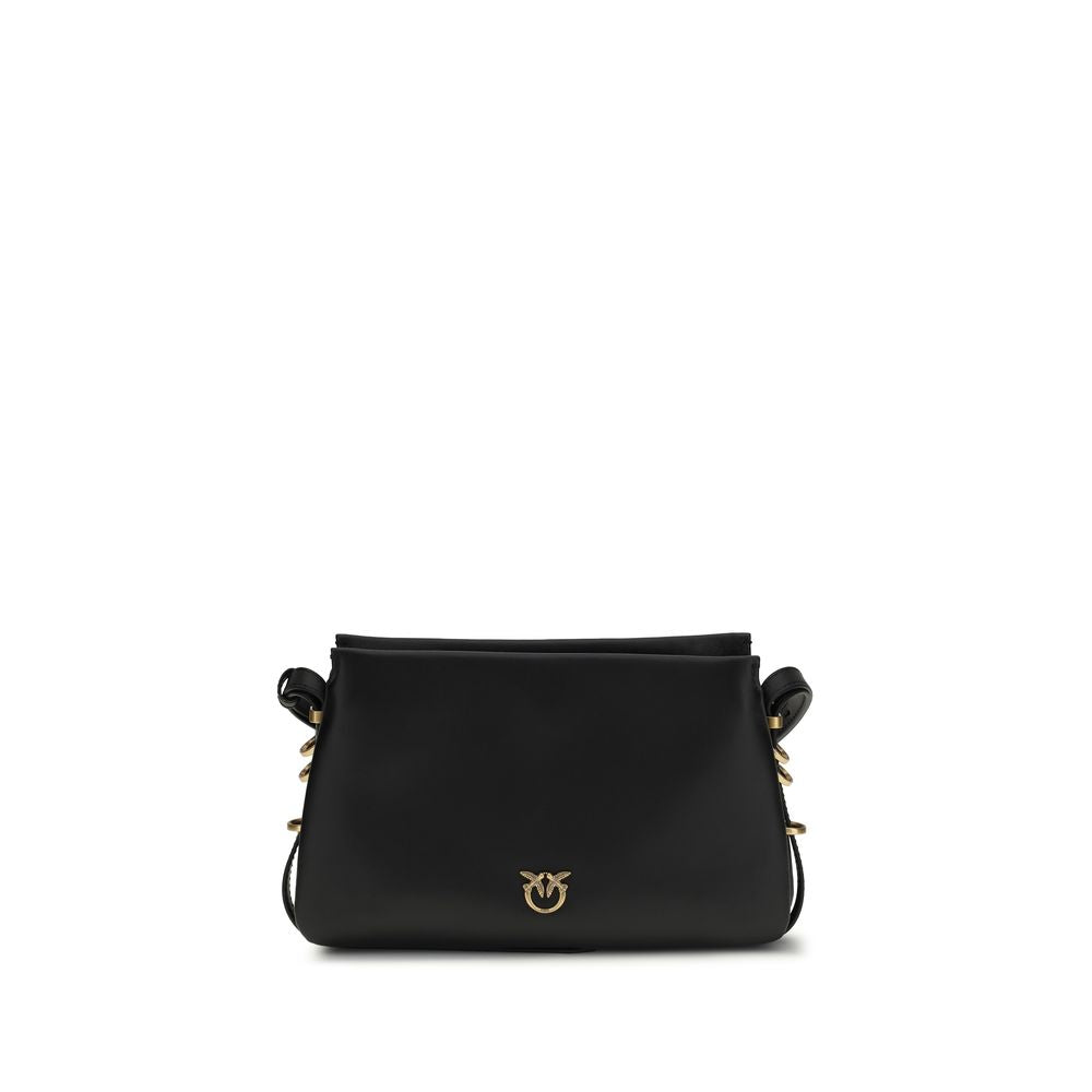 PINKO Black  Leather Bos Taurus Shoulder Bag