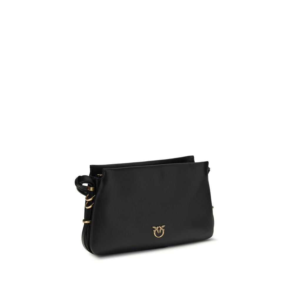 PINKO Black  Leather Bos Taurus Shoulder Bag