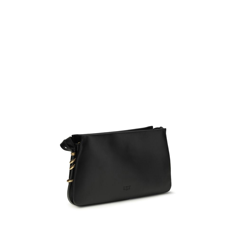PINKO Black  Leather Bos Taurus Shoulder Bag