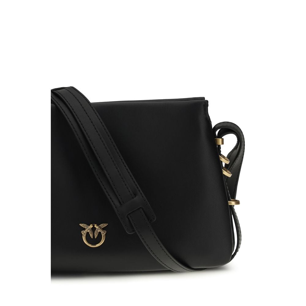 PINKO Black  Leather Bos Taurus Shoulder Bag