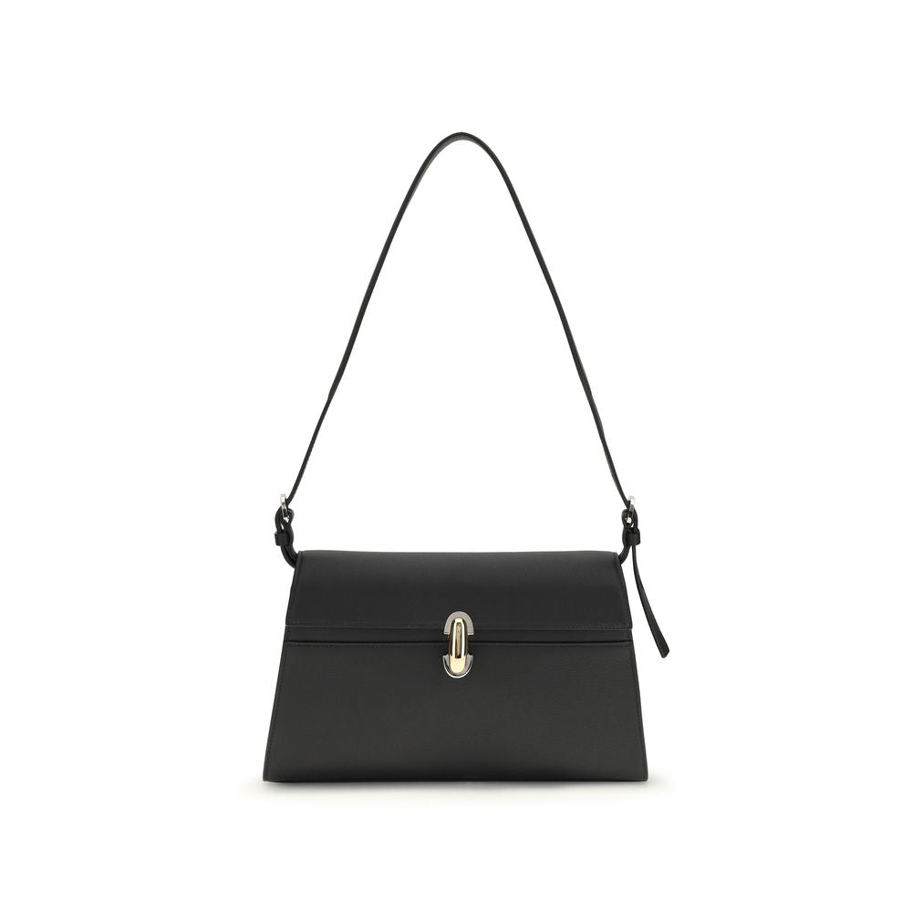 Savette Black  Leather Bos Taurus Shoulder Bag