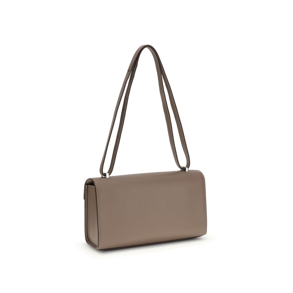 Savette Gray  Leather Bos Taurus Shoulder Bag