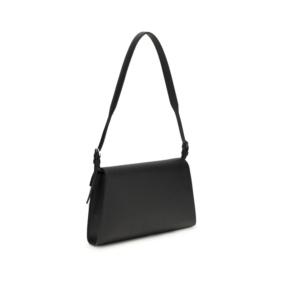 Savette Black  Leather Bos Taurus Shoulder Bag