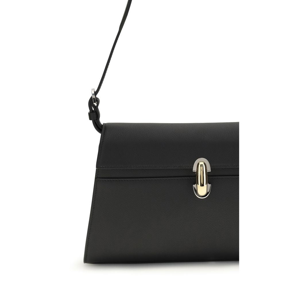 Savette Black  Leather Bos Taurus Shoulder Bag