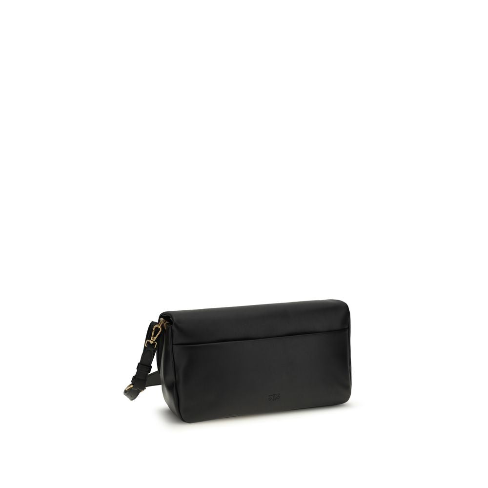 PINKO Black  Leather Bos Taurus Shoulder Bag