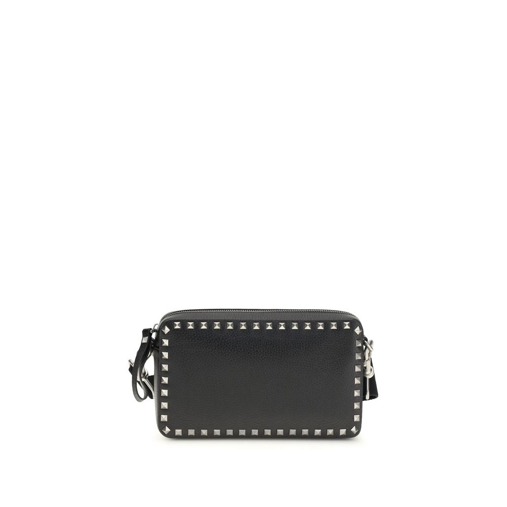 Valentino Garavani Black  Leather Bos Taurus Shoulder Bag