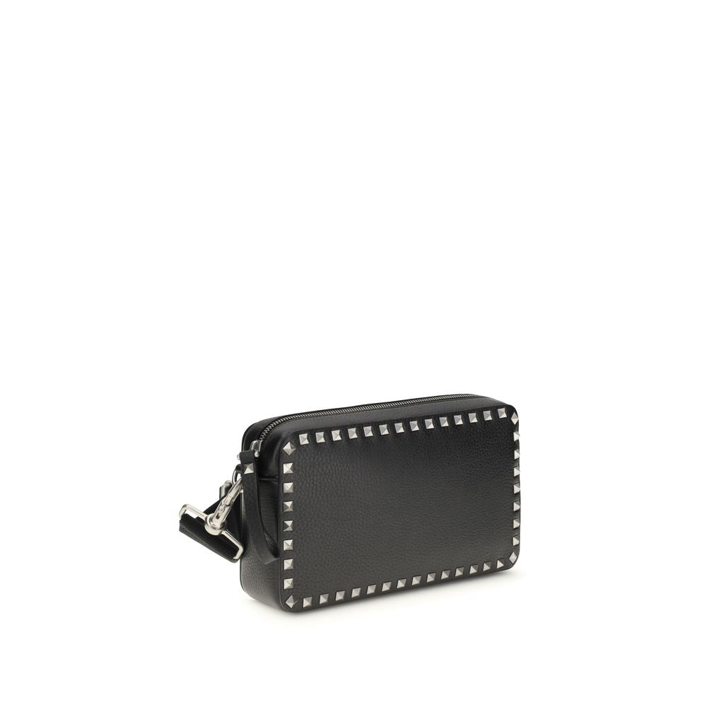 Valentino Garavani Black  Leather Bos Taurus Shoulder Bag