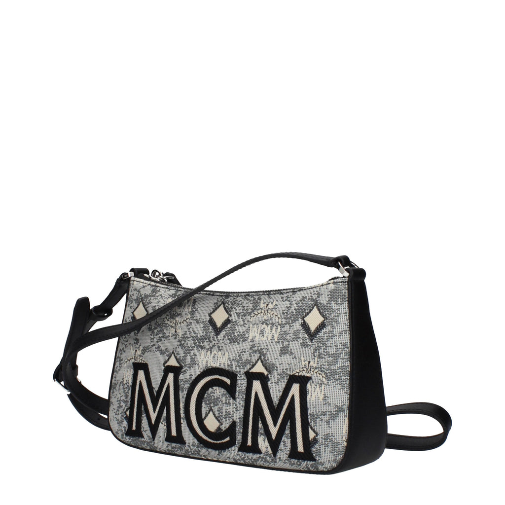 MCM Gray Fabric Crossbody Bag