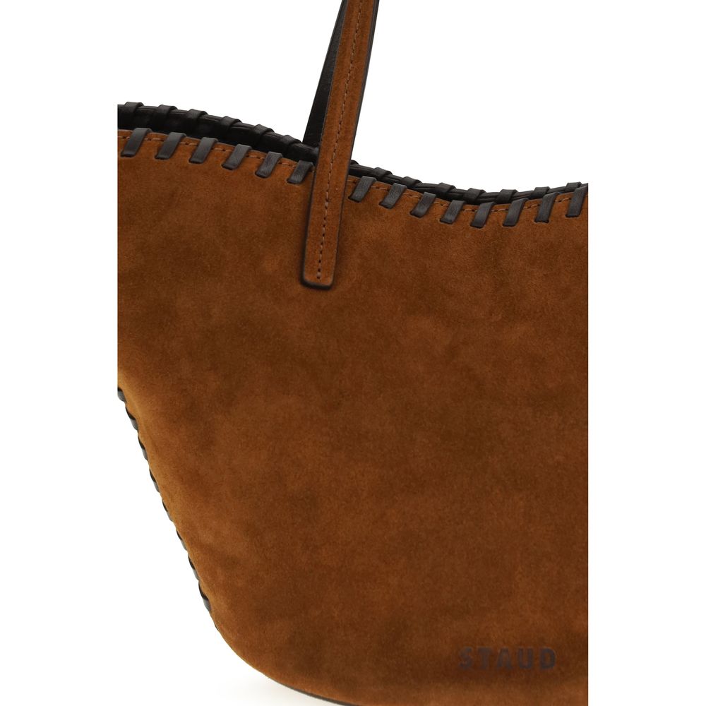 Staud Brown Calf Leather Bos Taurus Shoulder Bag