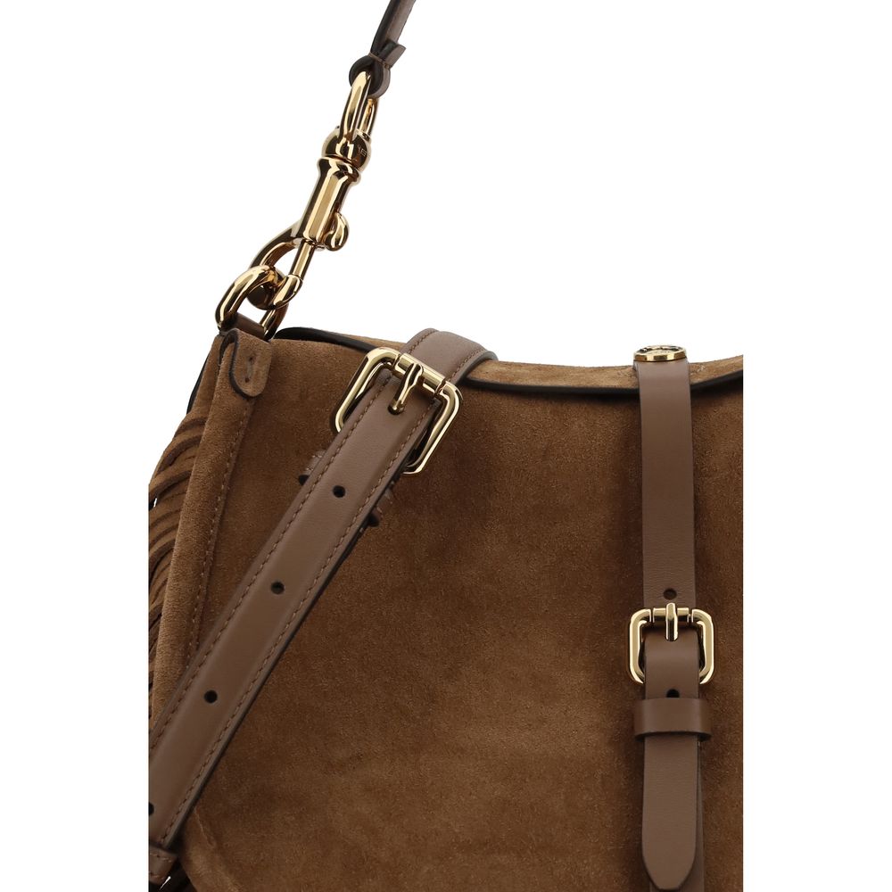 Etro Brown Calf Leather Bos Taurus Shoulder Bag