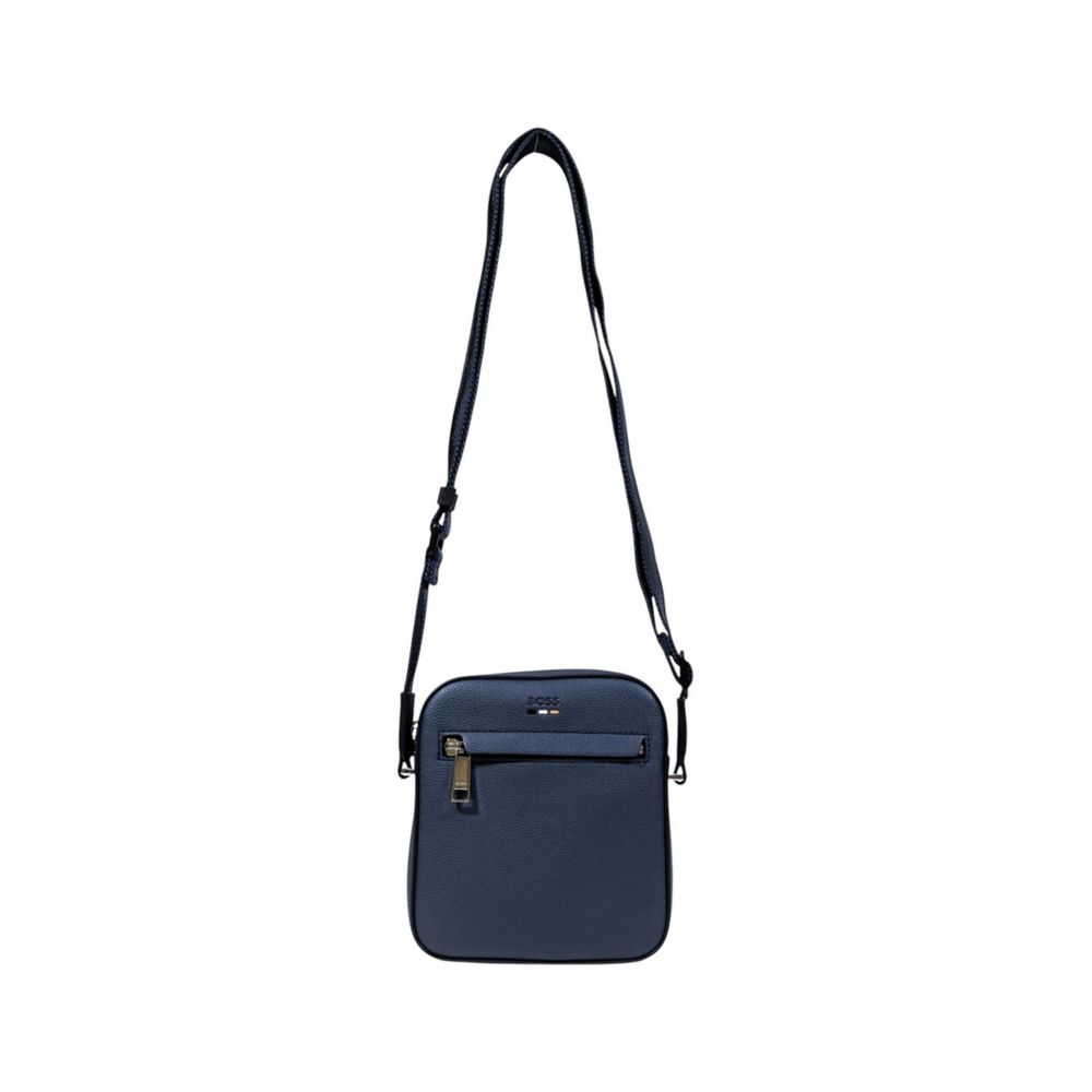 Hugo Boss Blue Recycled Polyurethane Messenger Bag