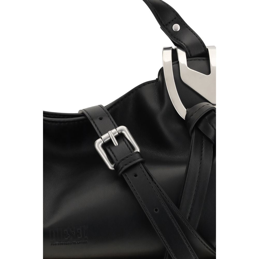Diesel Black Calf Leather Bos Taurus Shoulder Bag