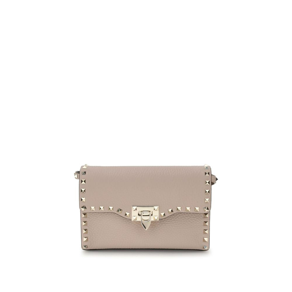 Valentino Garavani Beige Calf Leather Bos Taurus Shoulder Bag