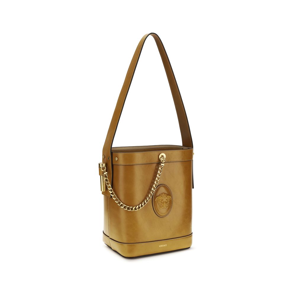 Versace Brown Calf Leather Bos Taurus Shoulder Bag
