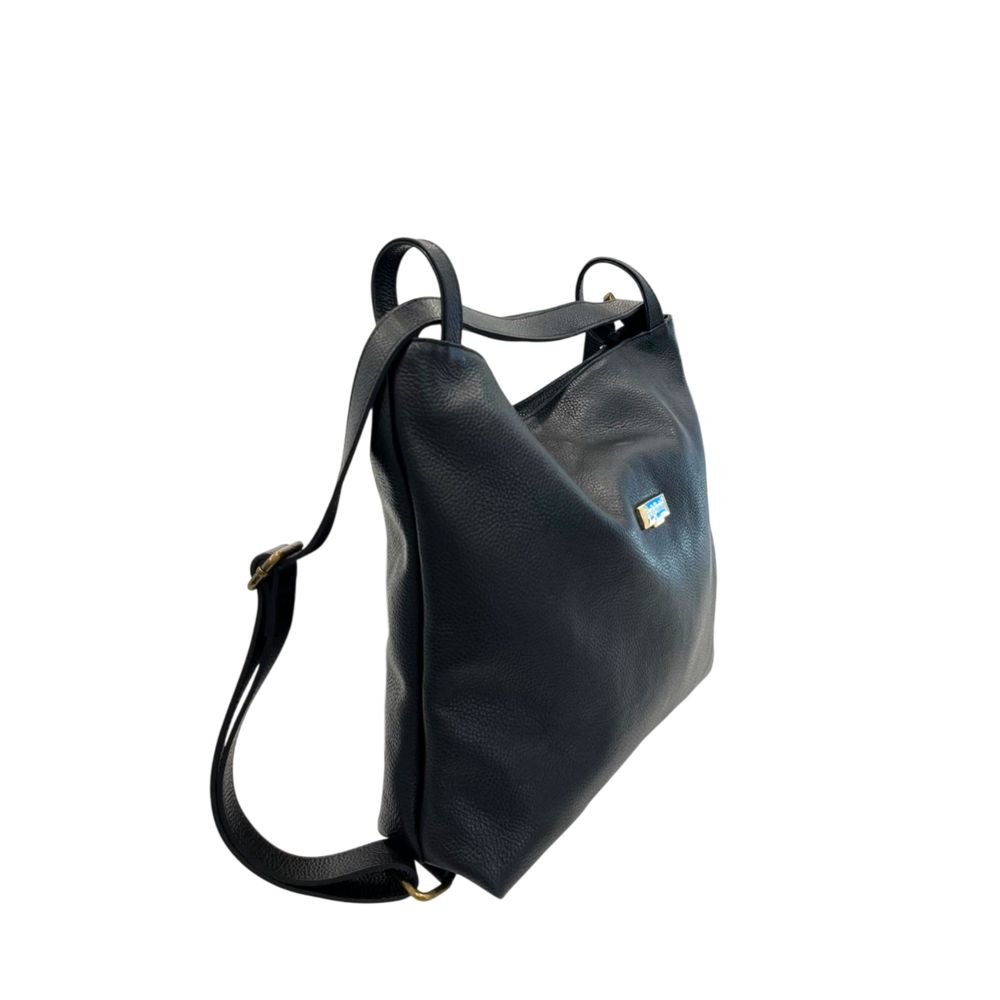 Baldinini Trend Black Cowhide Backpack