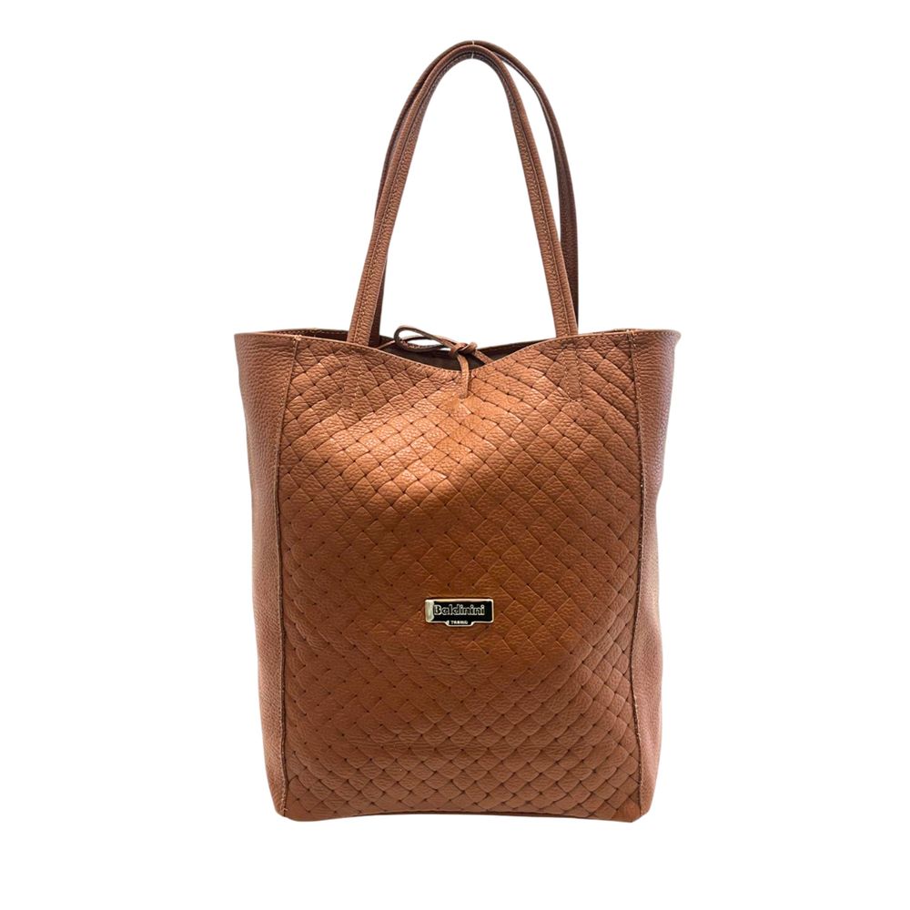 Baldinini Trend Brown Cowhide Clutch Bag